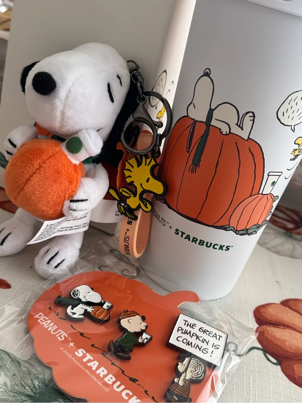 Starbucks Snoopy Pumpkin Travel Tumbler – White & Green
